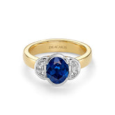 Blue Sapphire & Diamond Three Stone Ring - Dracakis Jewellers